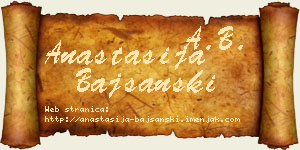 Anastasija Bajšanski vizit kartica